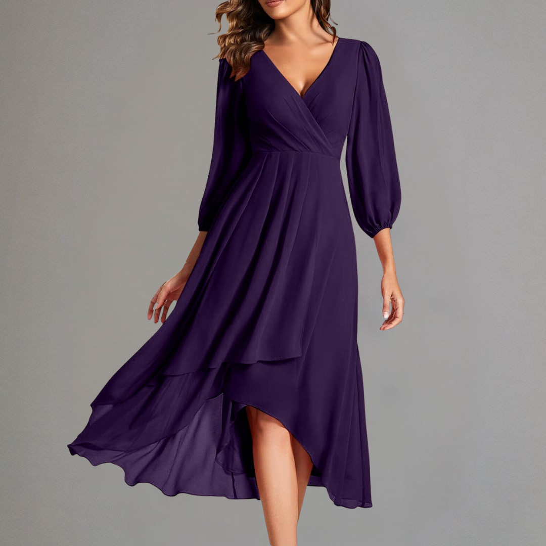 Rust Elegance Flowing Midi Dress