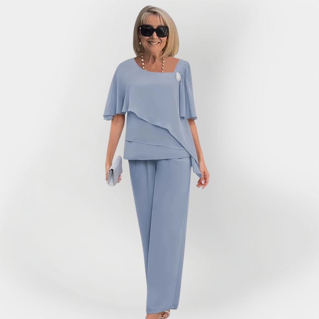 Elegant Double Set Blouse and Pants