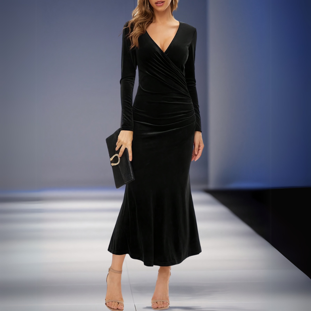 Velvet Elegance Maxi Dress