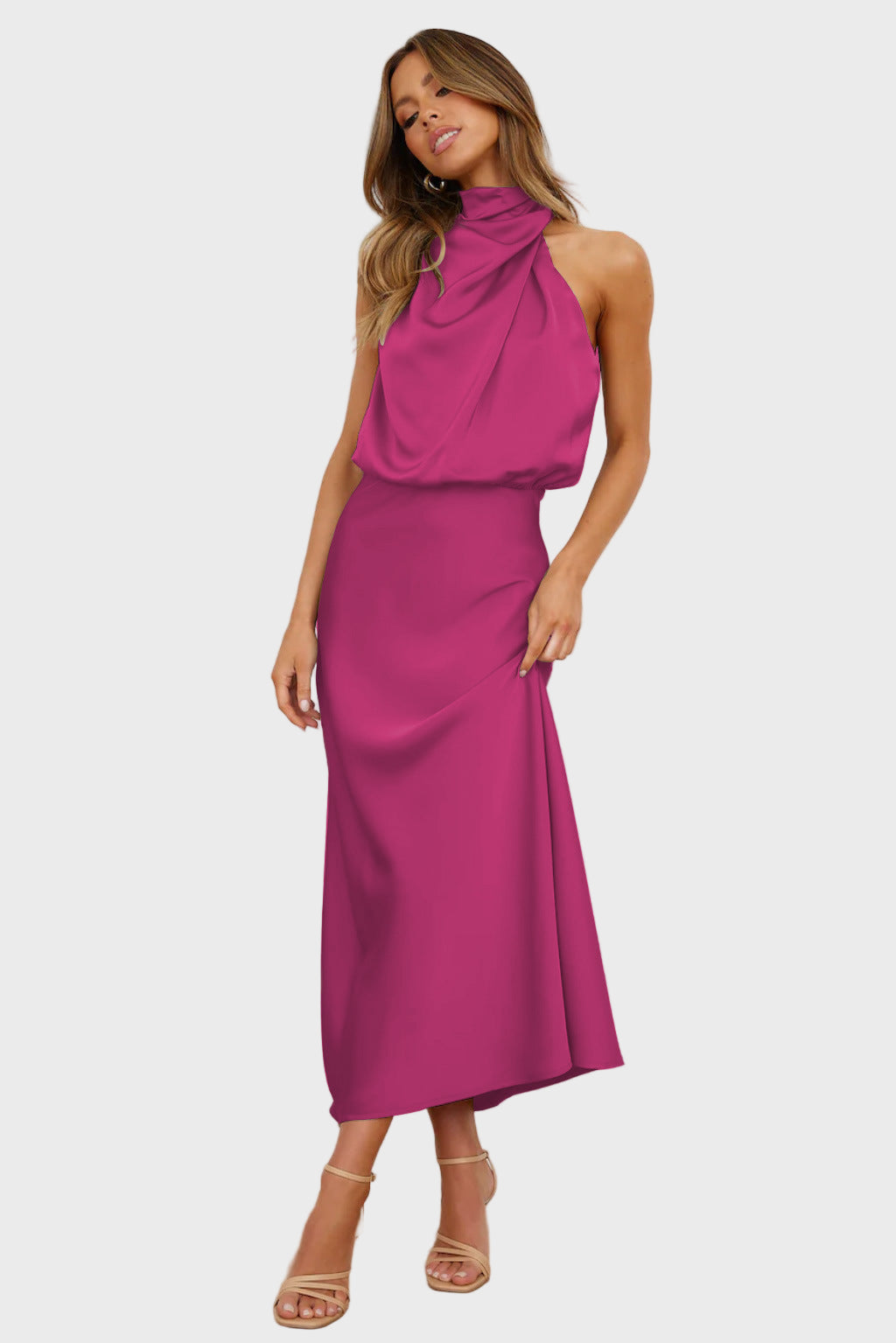 Grace High-Neck Midi Dress