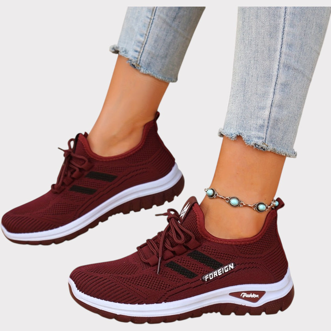 Lightweight Mesh Walking Sneakers – Plum