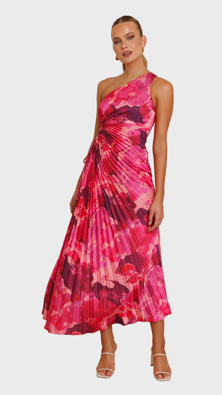 Ocean Breeze One-Shoulder Maxi Dress