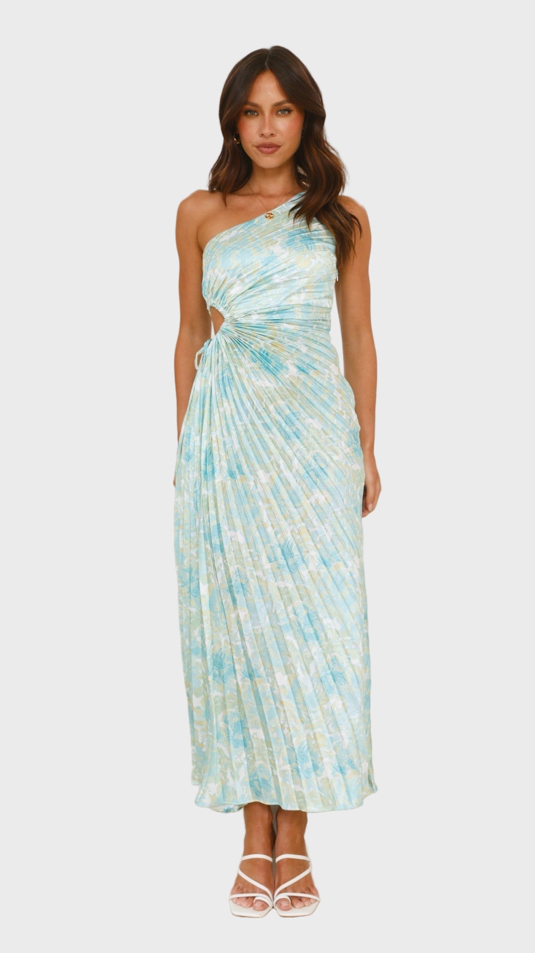 Ocean Breeze One-Shoulder Maxi Dress