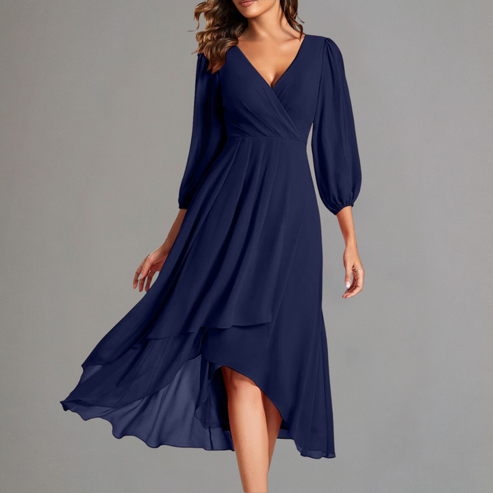 Rust Elegance Flowing Midi Dress