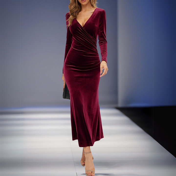 Velvet Elegance Maxi Dress
