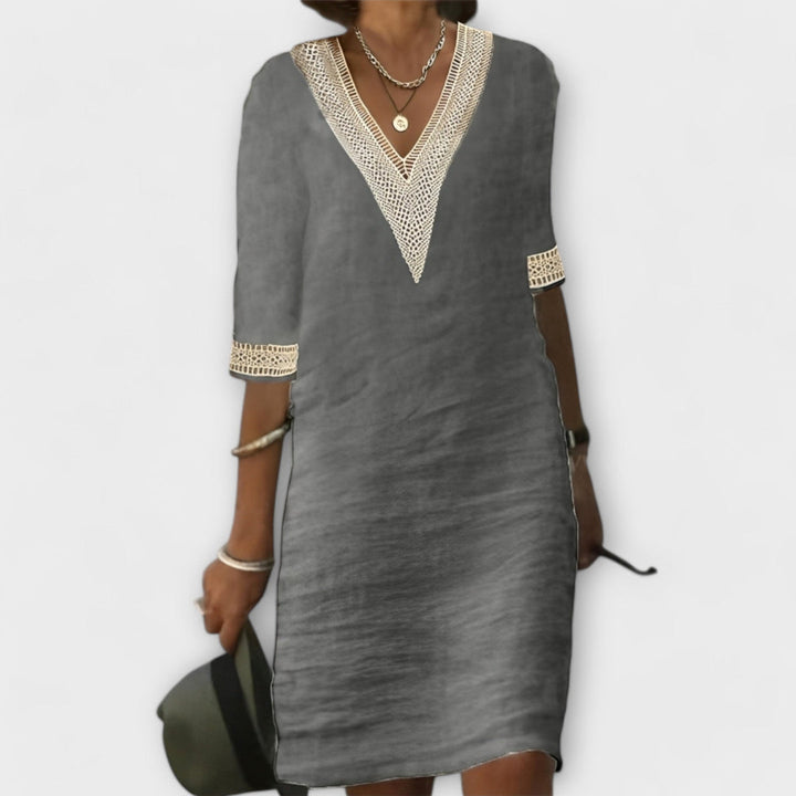 Ivory Grace Crochet-Trim Dress