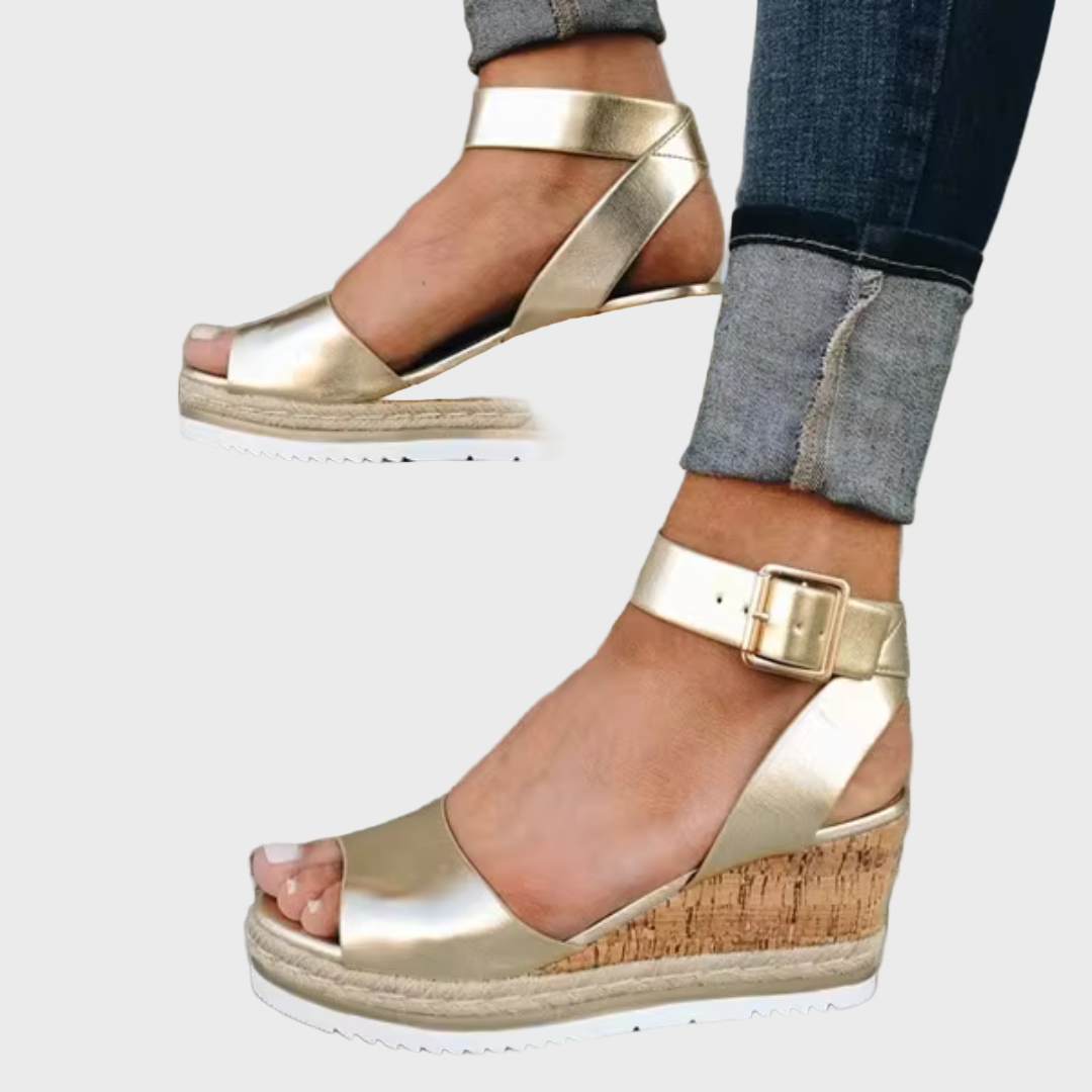 Urban Luxe Ankle Strap Wedge Sandals