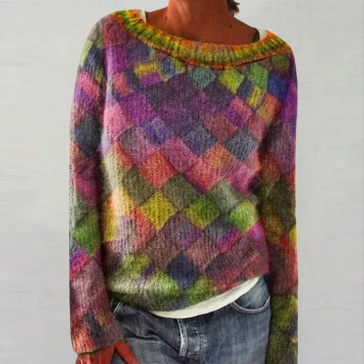 Aurora Patchwork Knit Sweater
