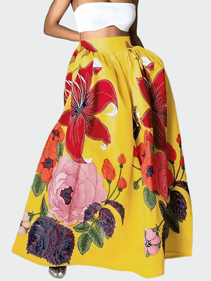 Bold Floral Maxi Skirt