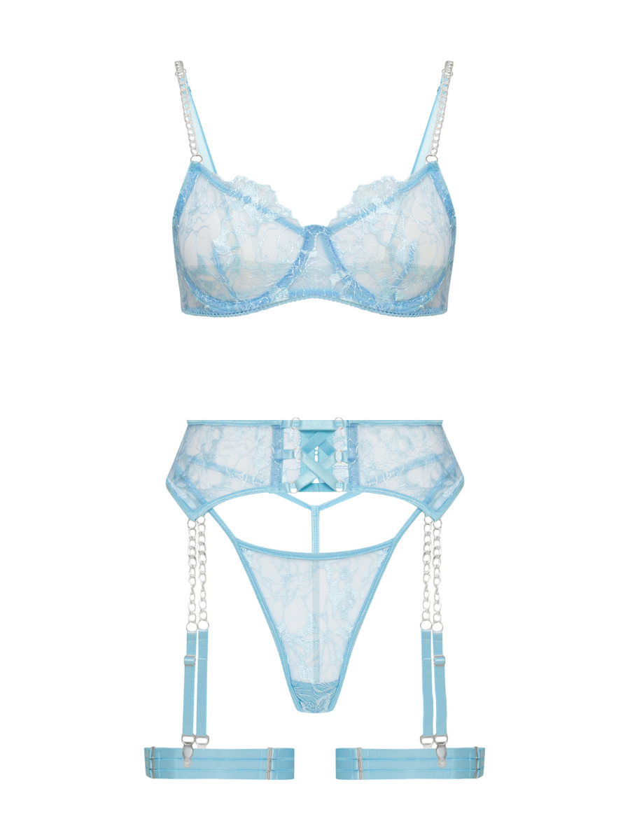 Celeste Lace & Chain Strap Lingerie Set