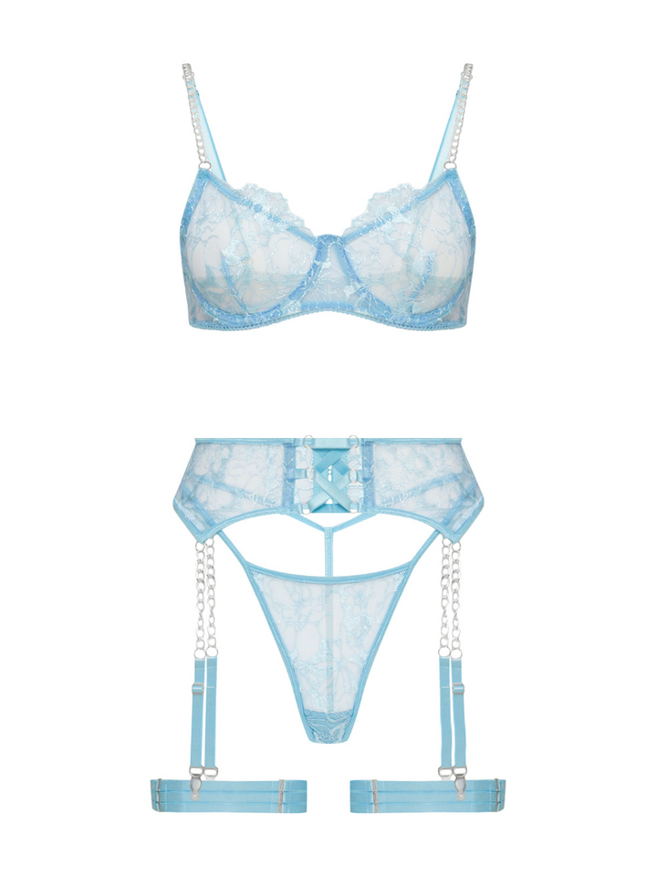 Celeste Lace & Chain Strap Lingerie Set