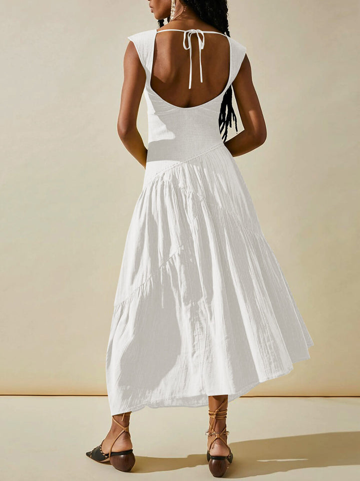 Boho Maxi Dress with Square Neckline