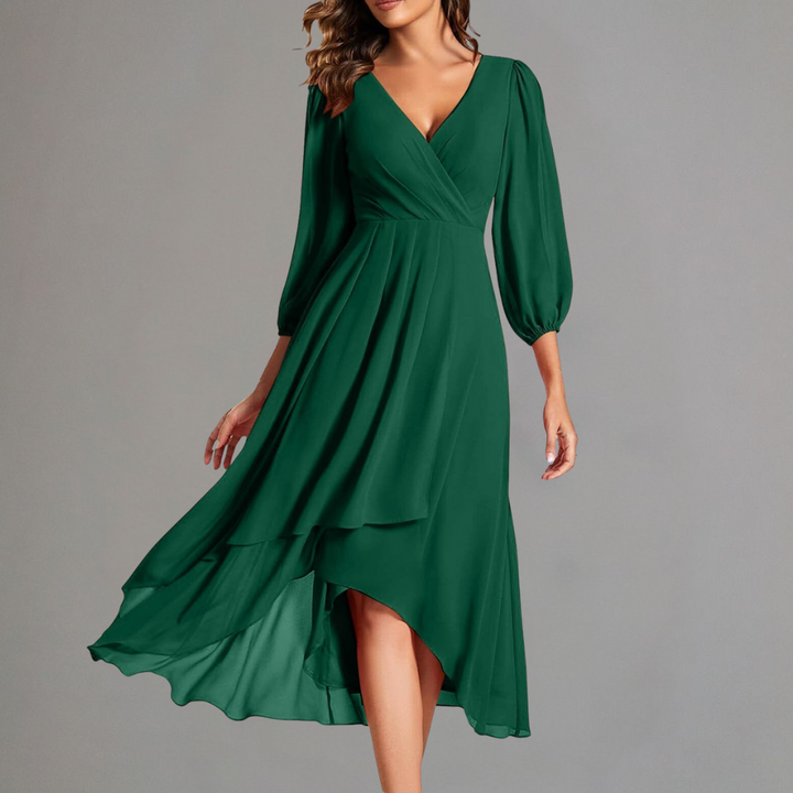 Rust Elegance Flowing Midi Dress