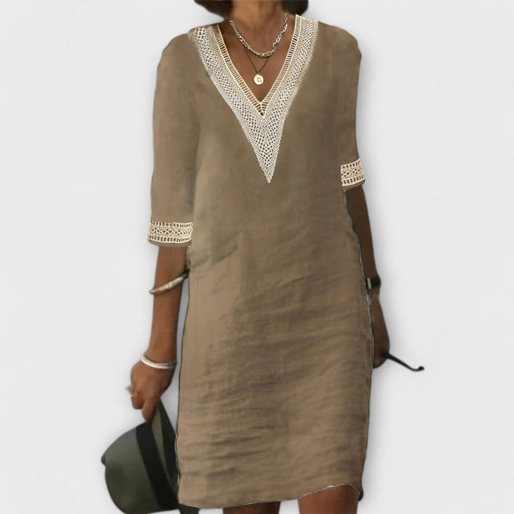 Ivory Grace Crochet-Trim Dress