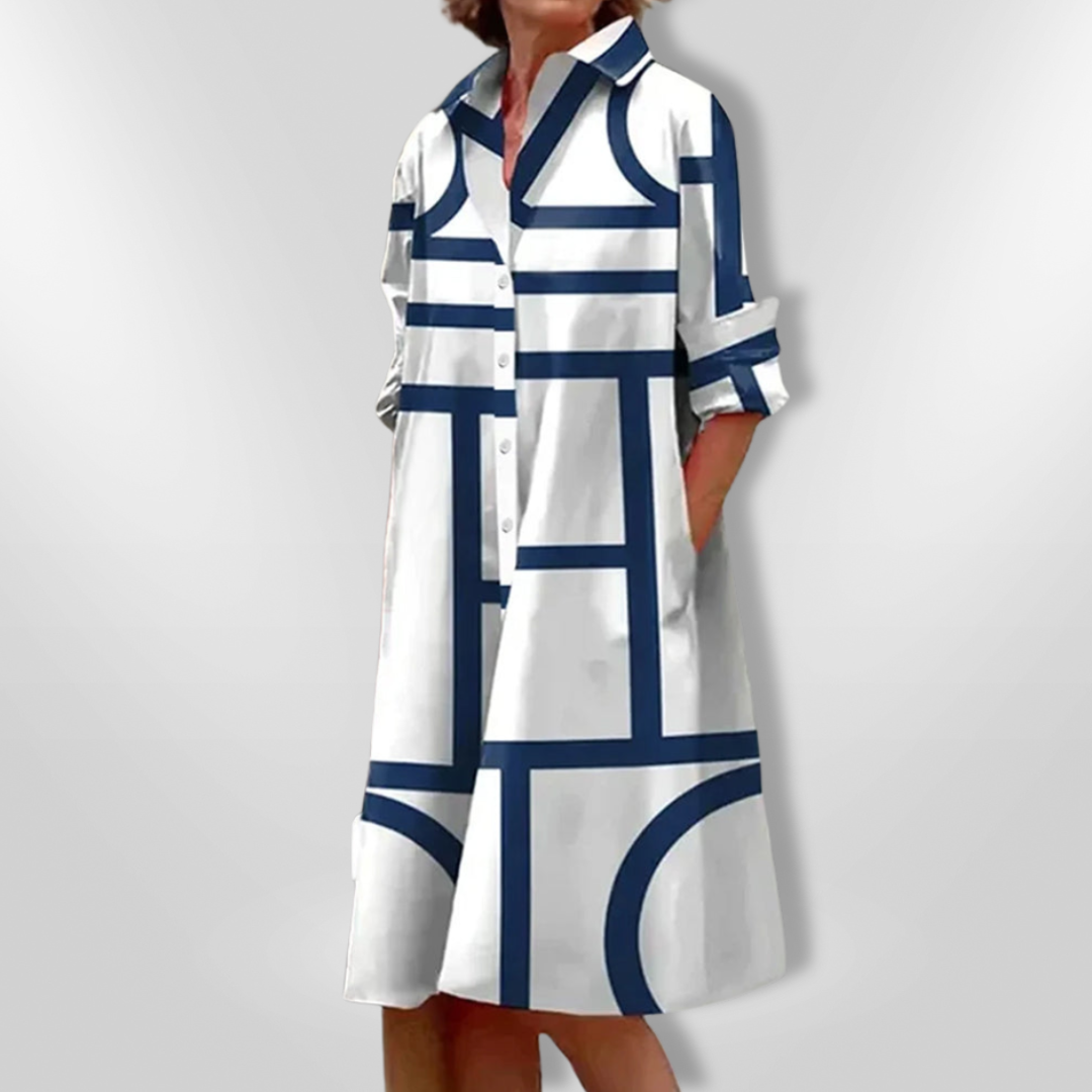 Midi Dress with Geometric Pattern