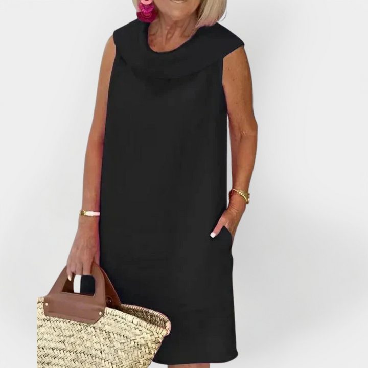Dress with a Wrap Collar