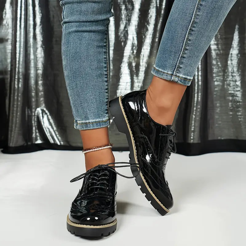Glossy Black Oxford Brogues
