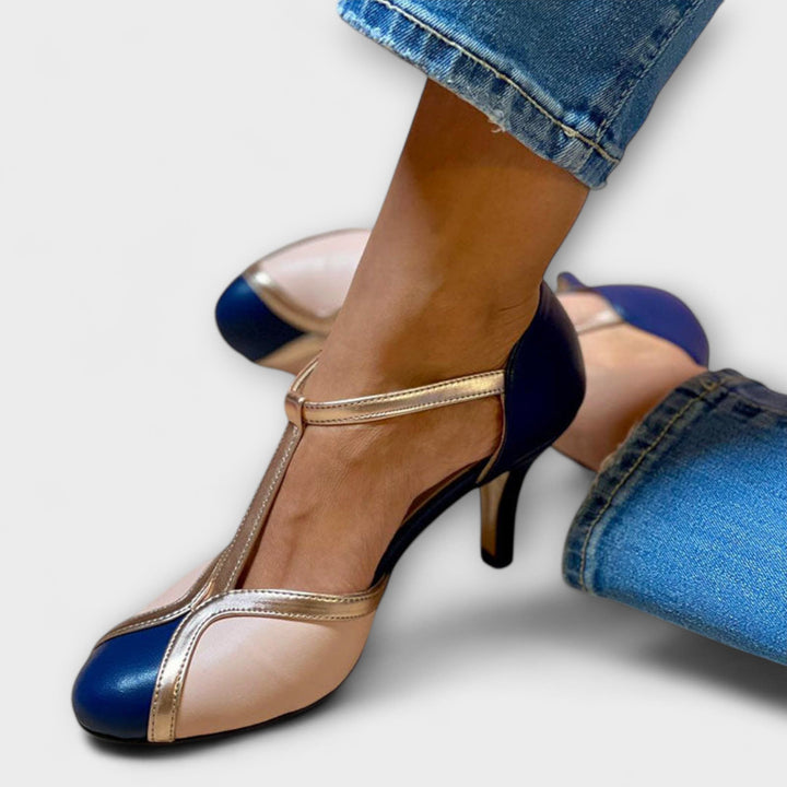 Bicolored T-Strap Elegance