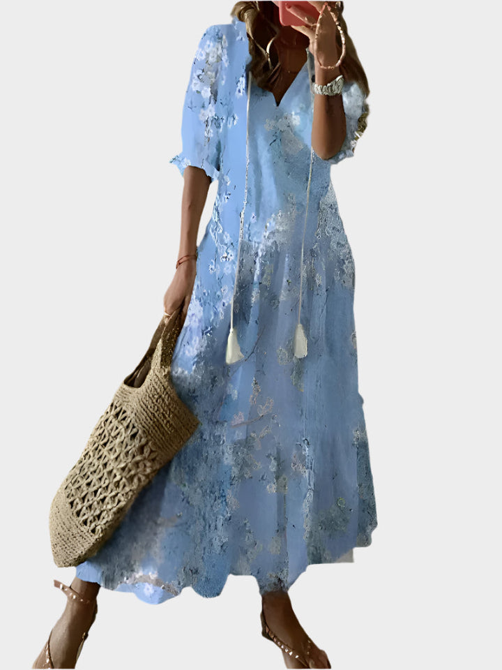 Vintage Dress with V-Neckline