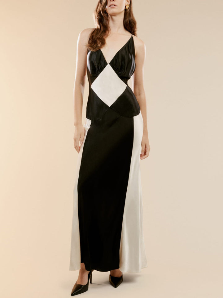 Black Dress with Ivory Contrast
