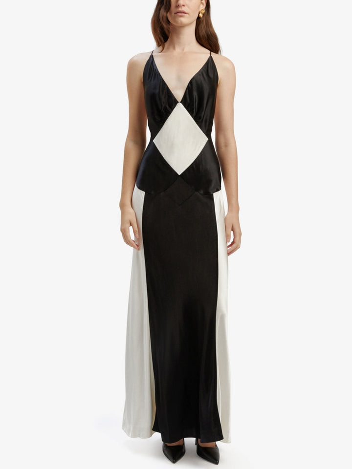 Black Dress with Ivory Contrast