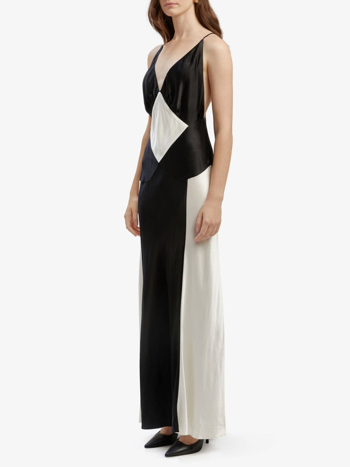 Black Dress with Ivory Contrast