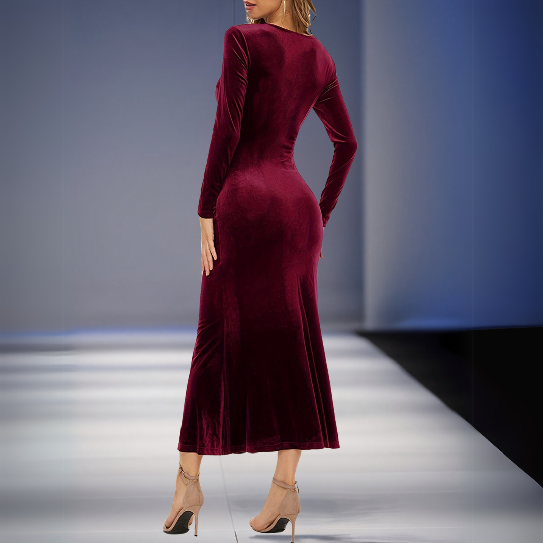 Velvet Elegance Maxi Dress
