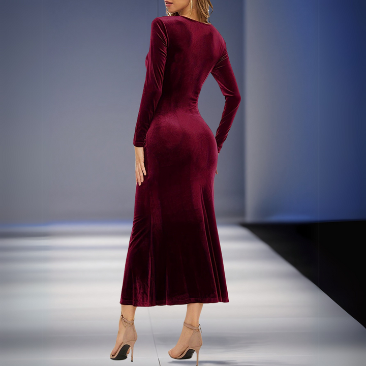 Velvet Elegance Maxi Dress