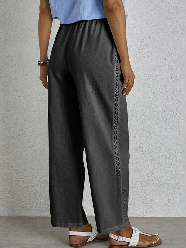 Coastal Charm Embroidered Wide-Leg Pants