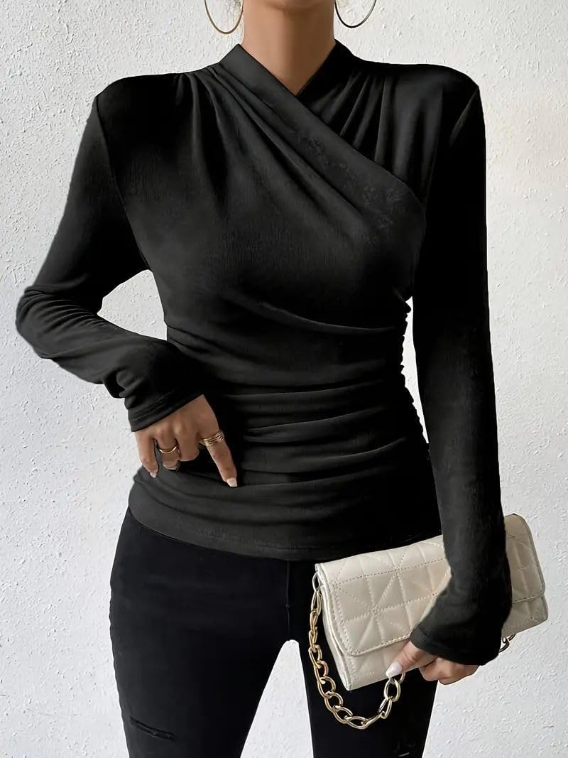Champagne Elegance Wrap Top