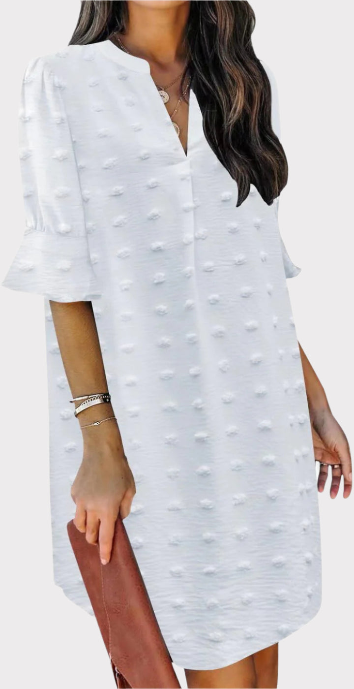 Summer Dresses for Women V Neck Ruffle Short Sleeve Casual Shift Dress