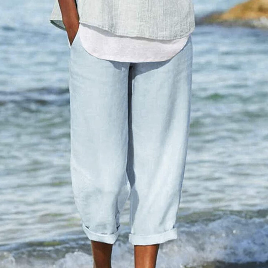 Seabreeze Relaxed Linen Capri Pants