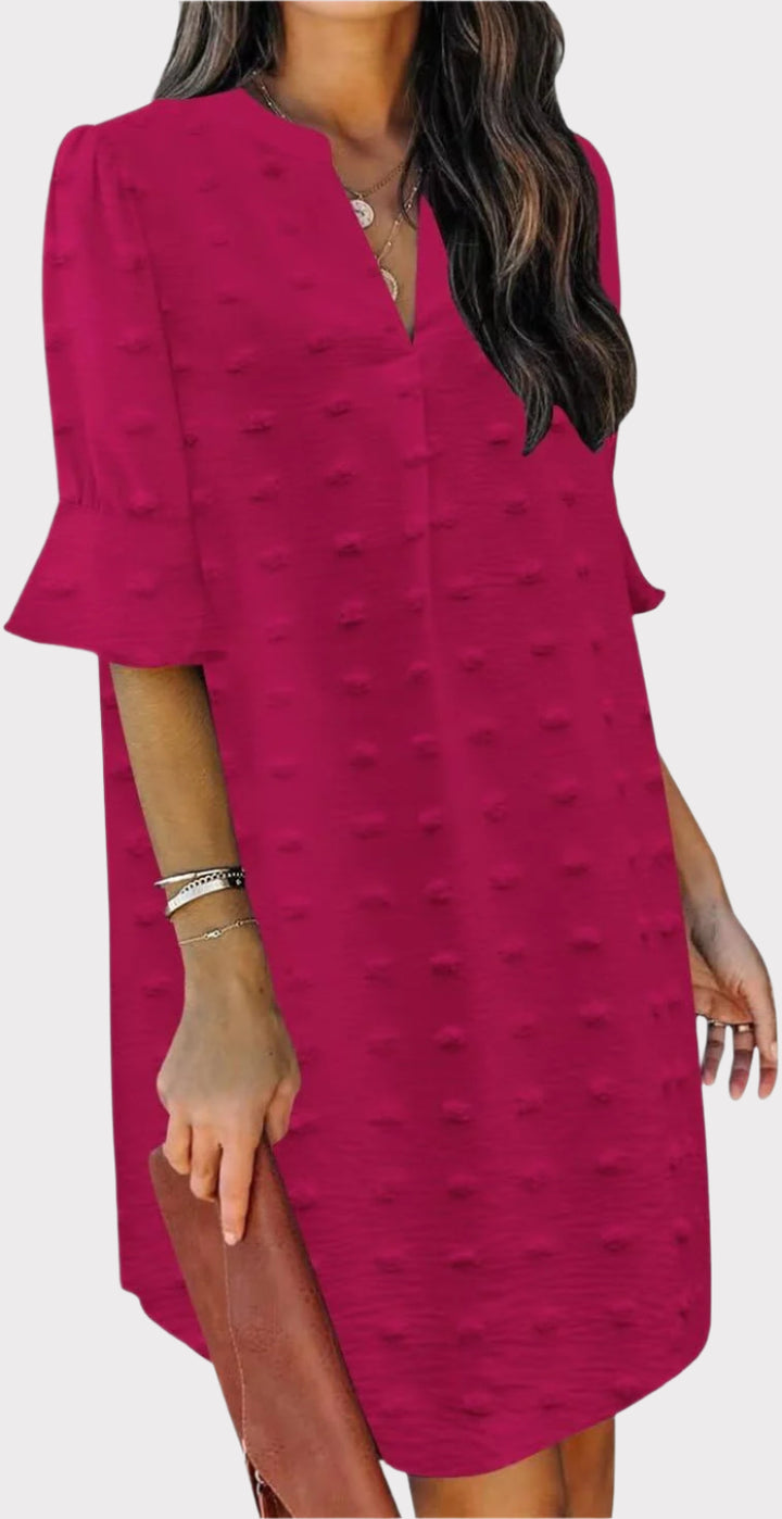 Summer Dresses for Women V Neck Ruffle Short Sleeve Casual Shift Dress