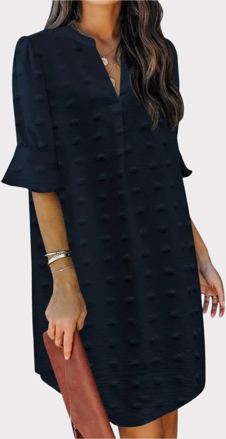 Summer Dresses for Women V Neck Ruffle Short Sleeve Casual Shift Dress
