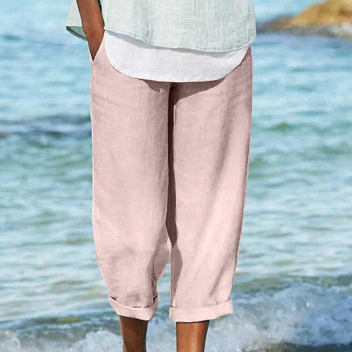 Seabreeze Relaxed Linen Capri Pants