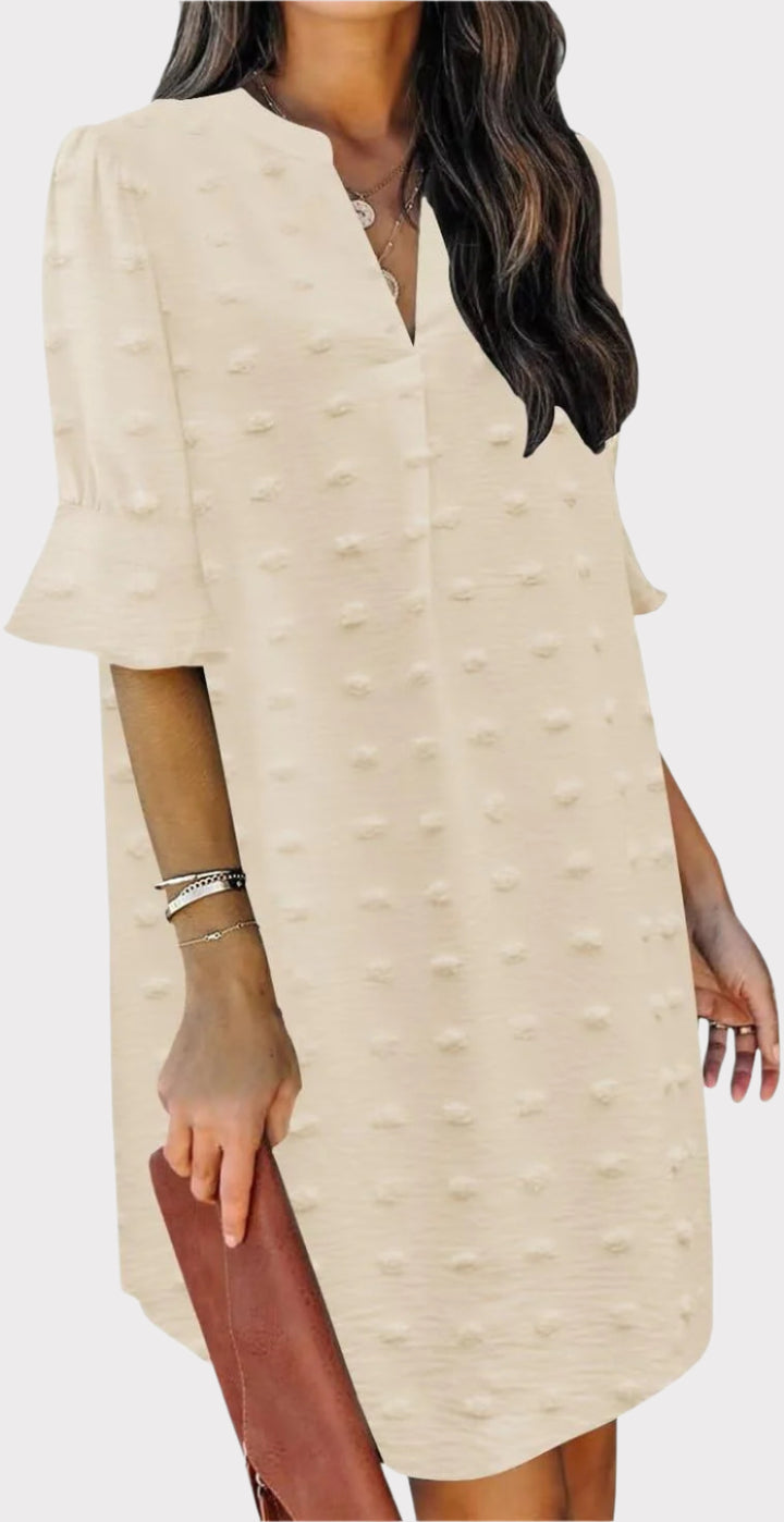 Summer Dresses for Women V Neck Ruffle Short Sleeve Casual Shift Dress