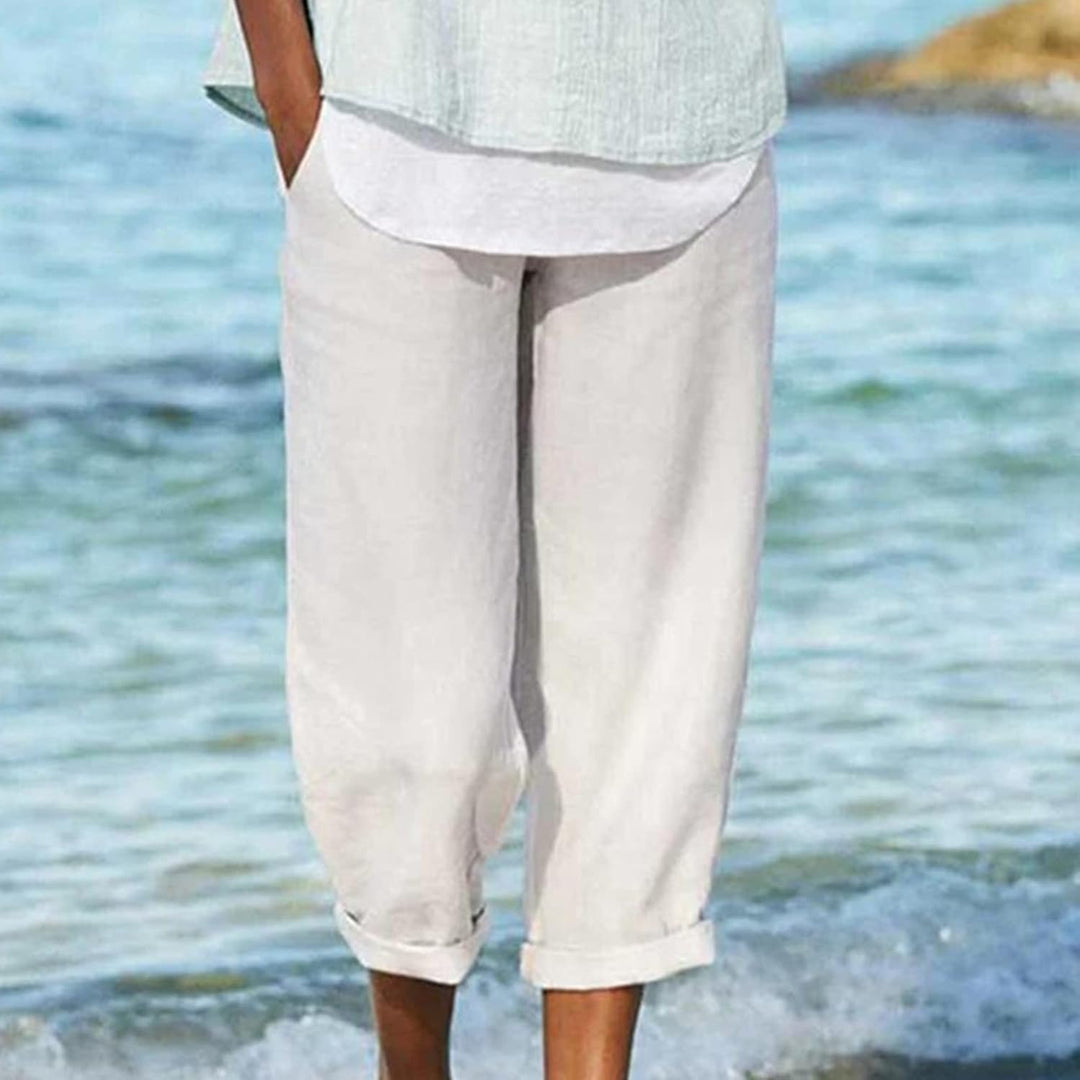 Seabreeze Relaxed Linen Capri Pants