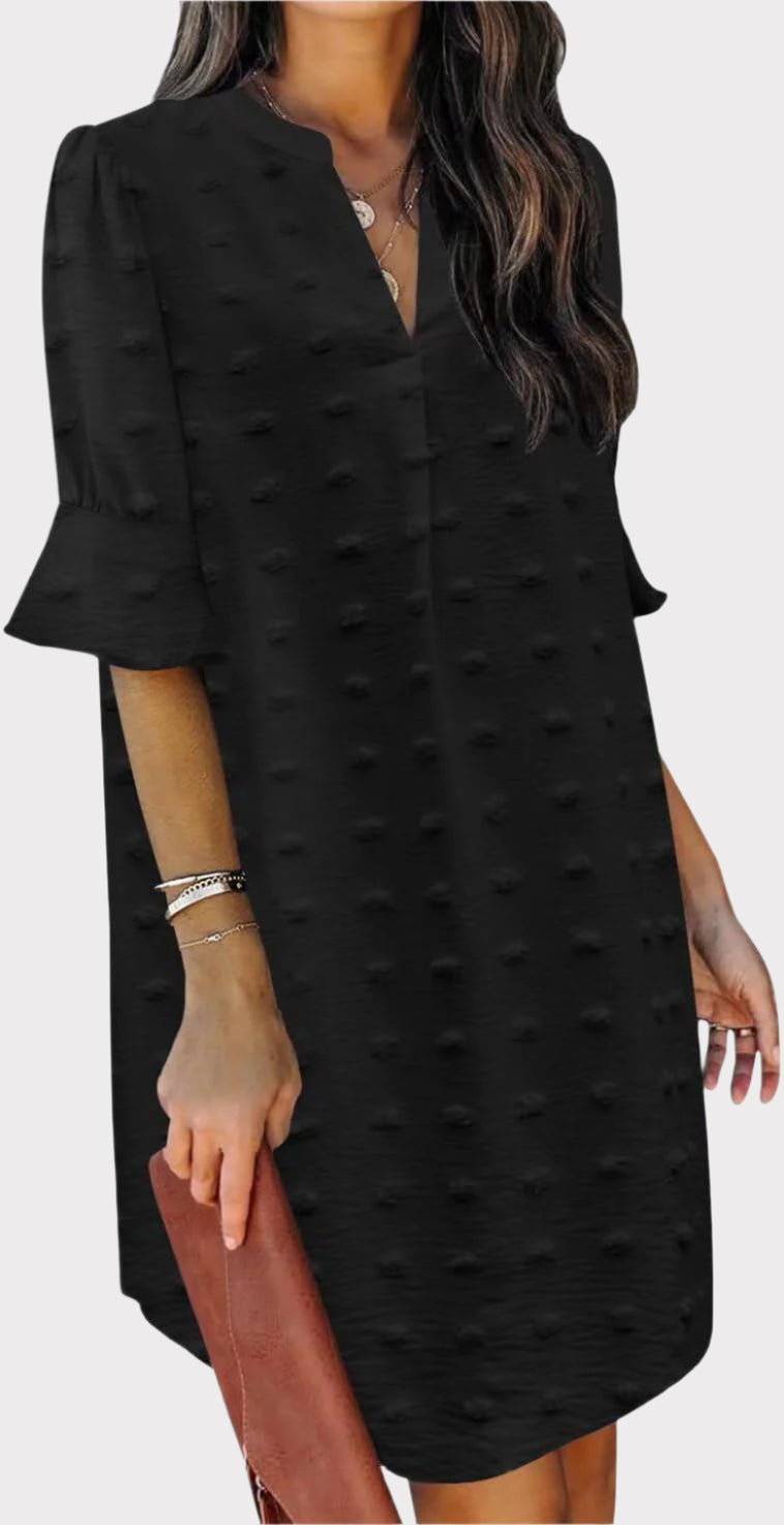 Summer Dresses for Women V Neck Ruffle Short Sleeve Casual Shift Dress