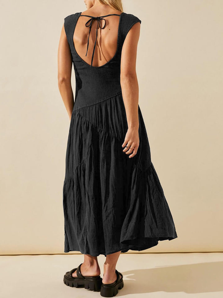 Boho Maxi Dress with Square Neckline