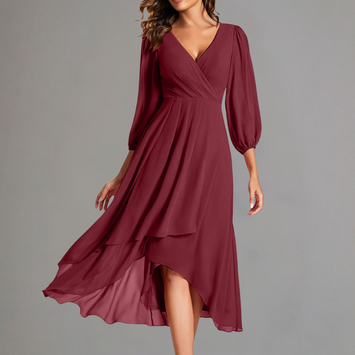 Rust Elegance Flowing Midi Dress