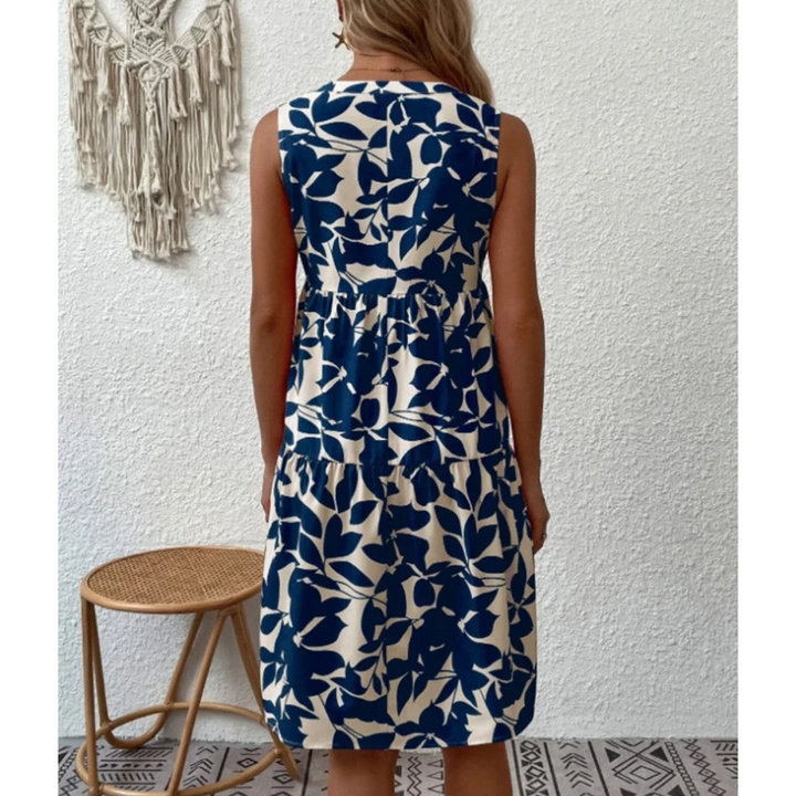 Monochrome Leaf A-Line Dress
