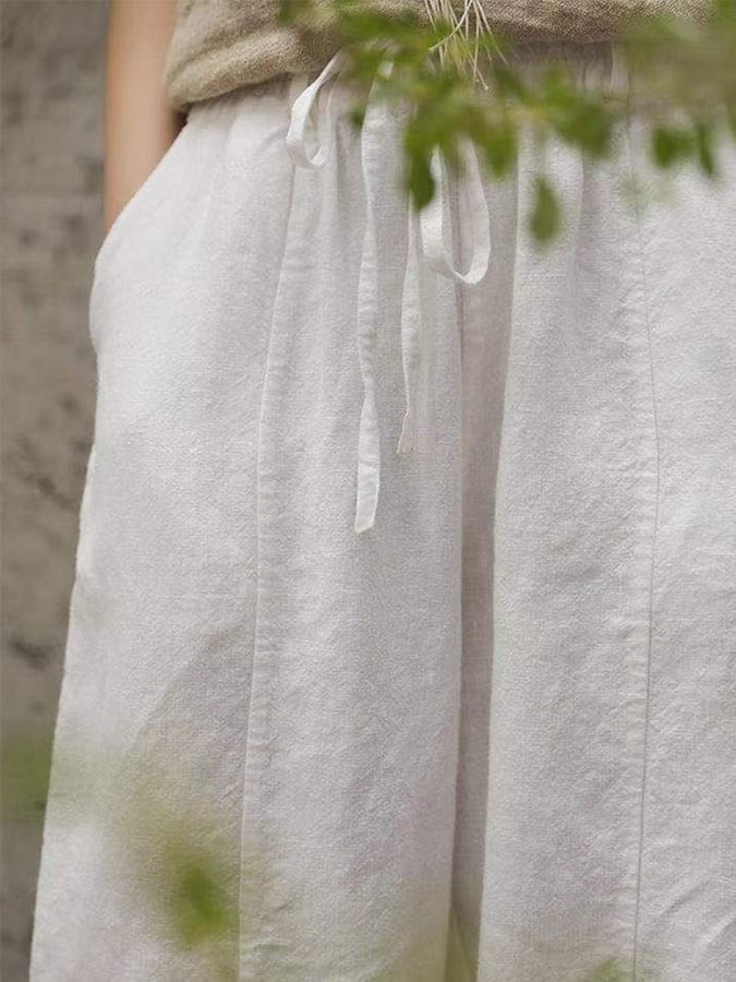 Serene Linen Drawstring Pants