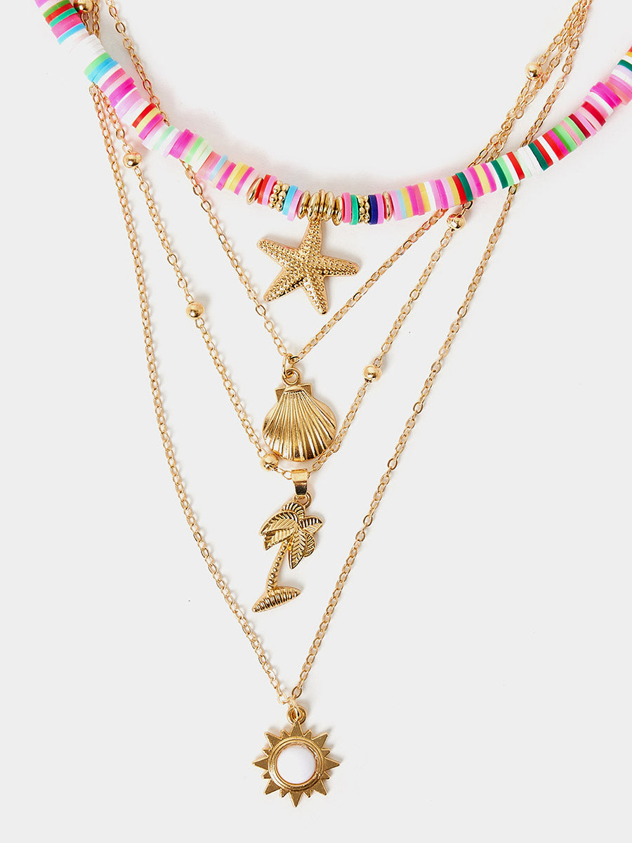 Boho Layered Pendant Necklace