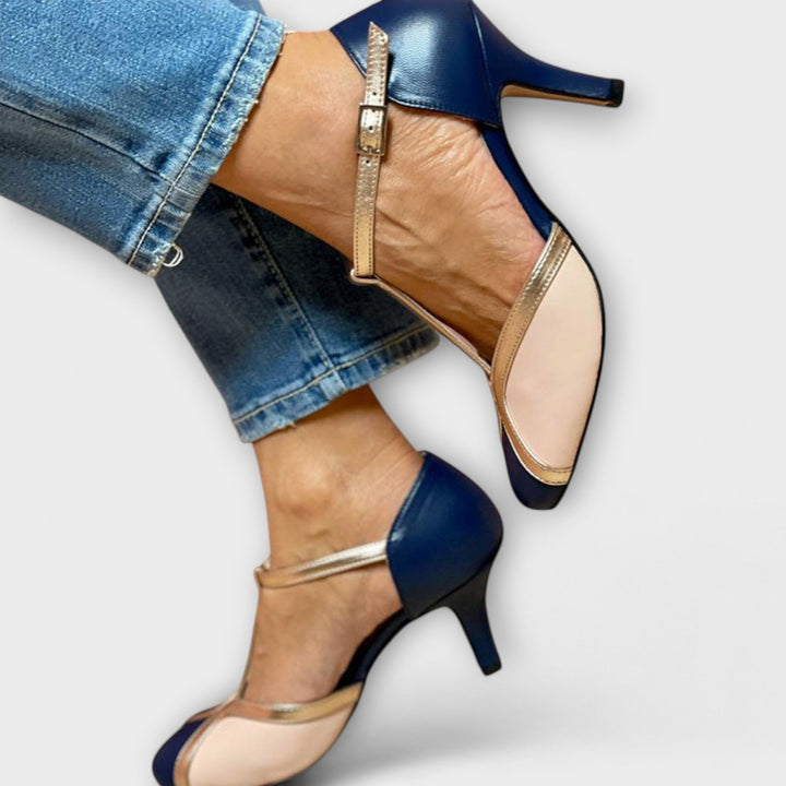 Bicolored T-Strap Elegance