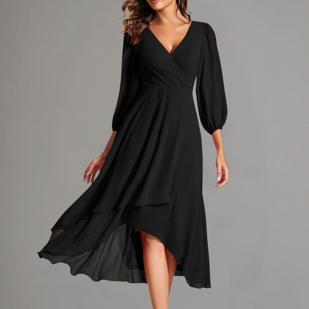 Rust Elegance Flowing Midi Dress