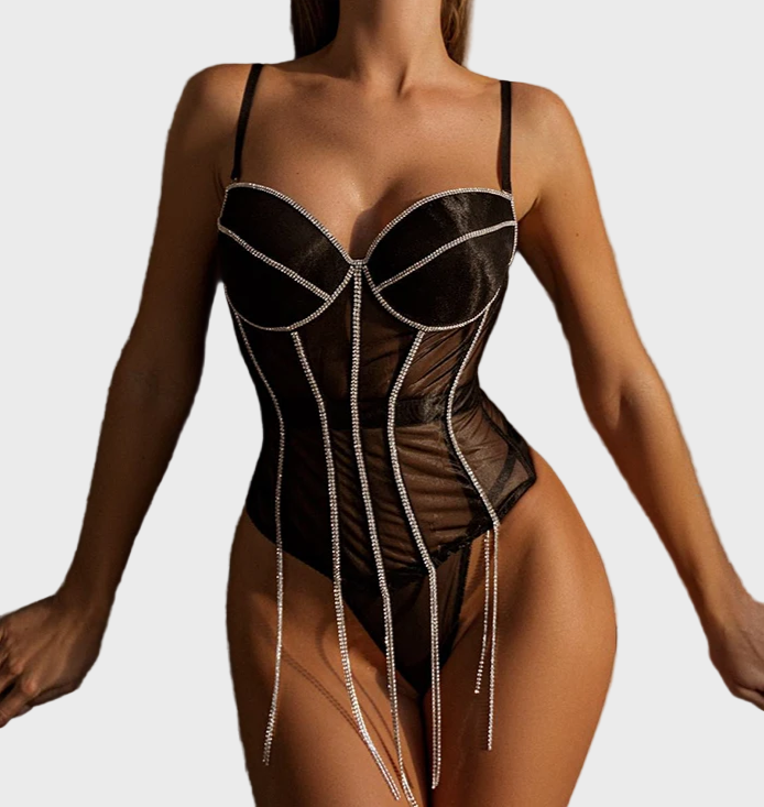 Celestia Crystal Corset Bodysuit