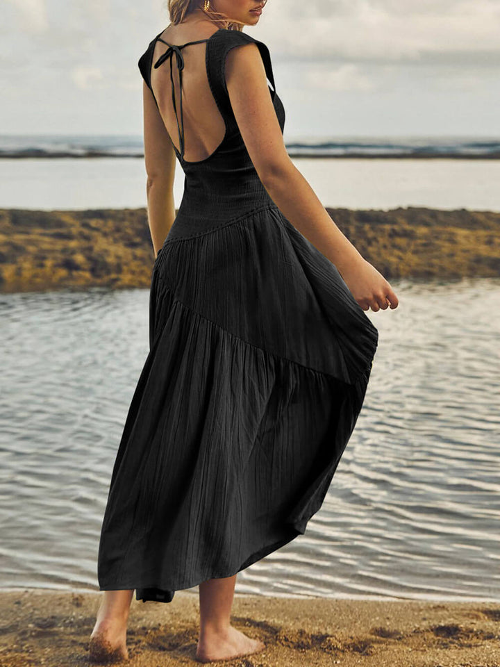 Boho Maxi Dress with Square Neckline