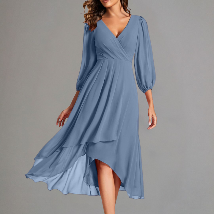 Rust Elegance Flowing Midi Dress