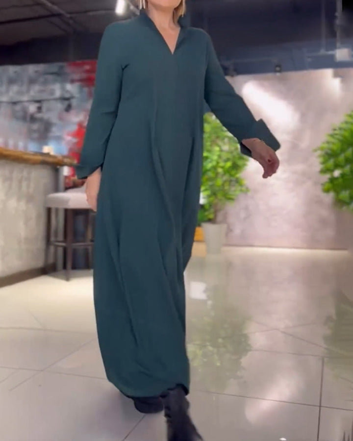 Emerald Flow Maxi Dress