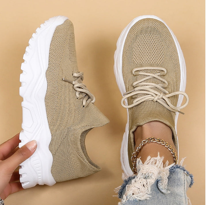 All-White Chunky Knit Sneakers